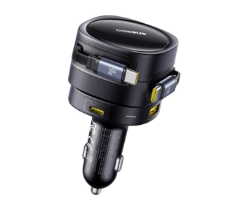 Ładowarka samochodowa Baseus 2xUSB-C 90W + kabel USB-C USB Czarny