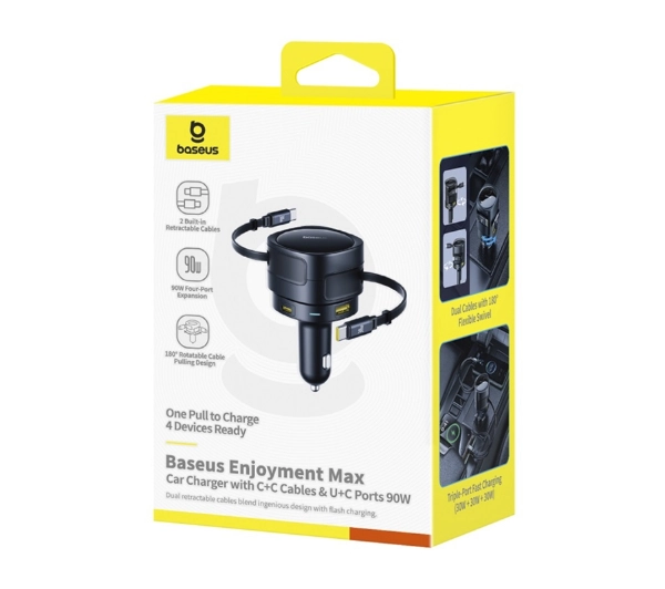 Baseus 2xUSB-C 90W + kabel USB-C USB Czarny