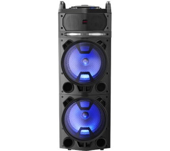Power Audio Aiwa KBTUS-900 90W Bluetooth Radio FM Mikrofon Karaoke Czarny