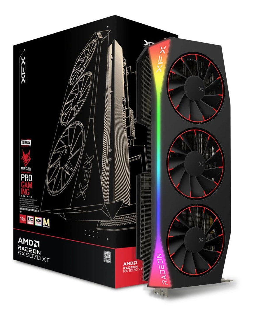 Karta graficzna XFX Mercury Radeon RX 9070 XT OC Magnetic Air Edition RGB 16GB GDDR6 256bit FSR