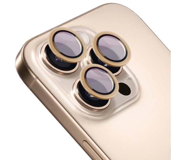 Bizon na aparat z aplikatorem Snap Lens do iPhone 16 Pro/16 Pro Max beżowa ramka