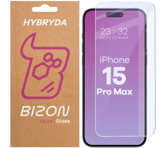 Szkło hybrydowe Bizon Elastyczne Mule do iPhone 15 Pro Max
