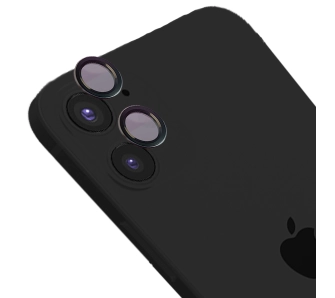 Szkło hartowane Bizon na aparat z aplikatorem Snap Lens do iPhone 12 / 12 Mini / 11 czarna ramka