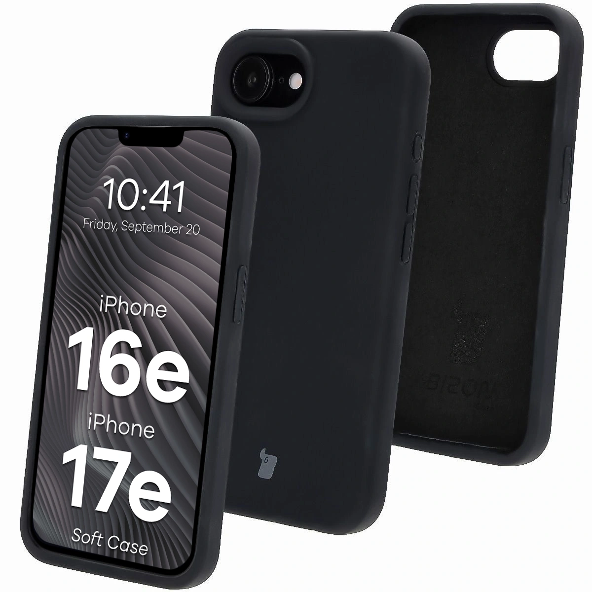 Etui Bizon Silikonowe Soft do iPhone 16e/17e Czarny