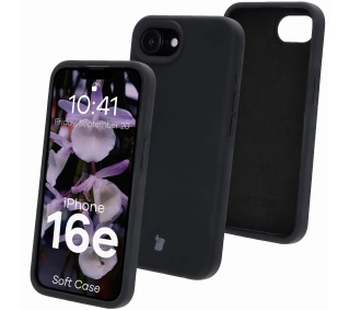 Bizon Silikonowe Soft do iPhone 16e Czarny