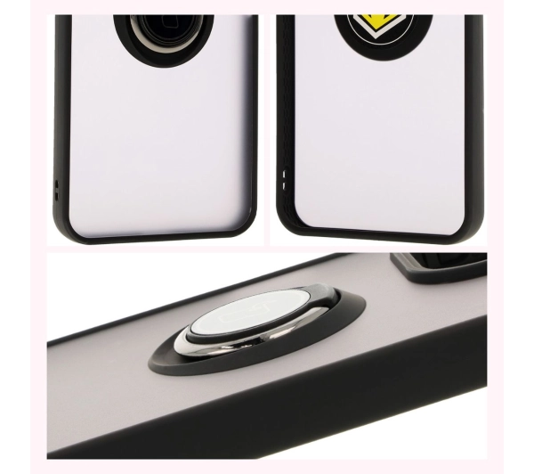 Bizon z uchwytem na palec Hybrid Ring do Xiaomi Redmi 13 4G przydymione z Czarną ramką