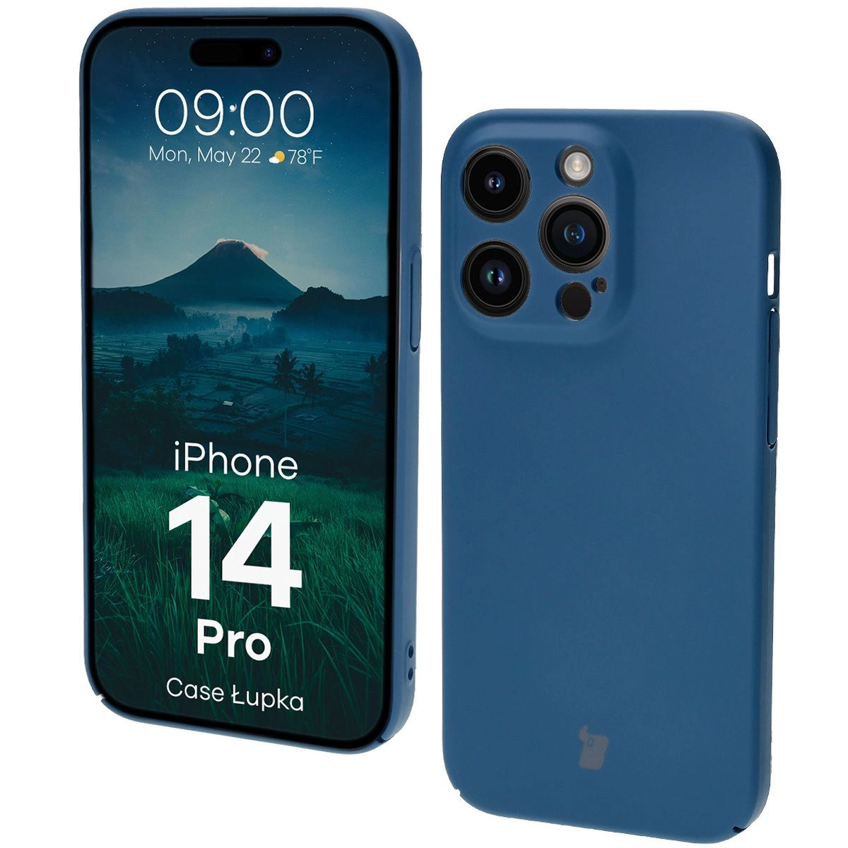 Etui Bizon Łupka do iPhone 14 Pro Niebieski