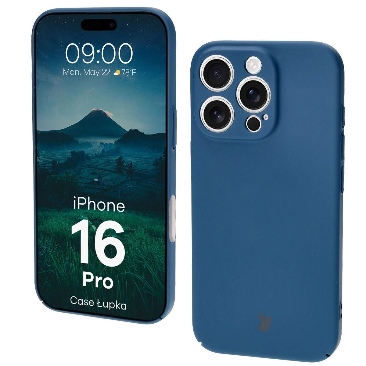 Etui Bizon Łupka do iPhone 16 Pro Niebieski
