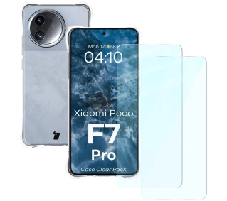 Bizon elastyczne etui Salpa + 2x szkło hartowane Clear Pack do Xiaomi Poco F7 Pro
