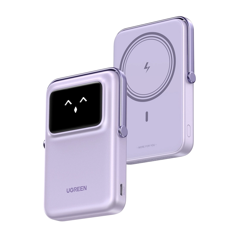 Powerbank UGREEN UNO PB572 Magnetyczny 10000mAh Qi 7,5W Fioletowy