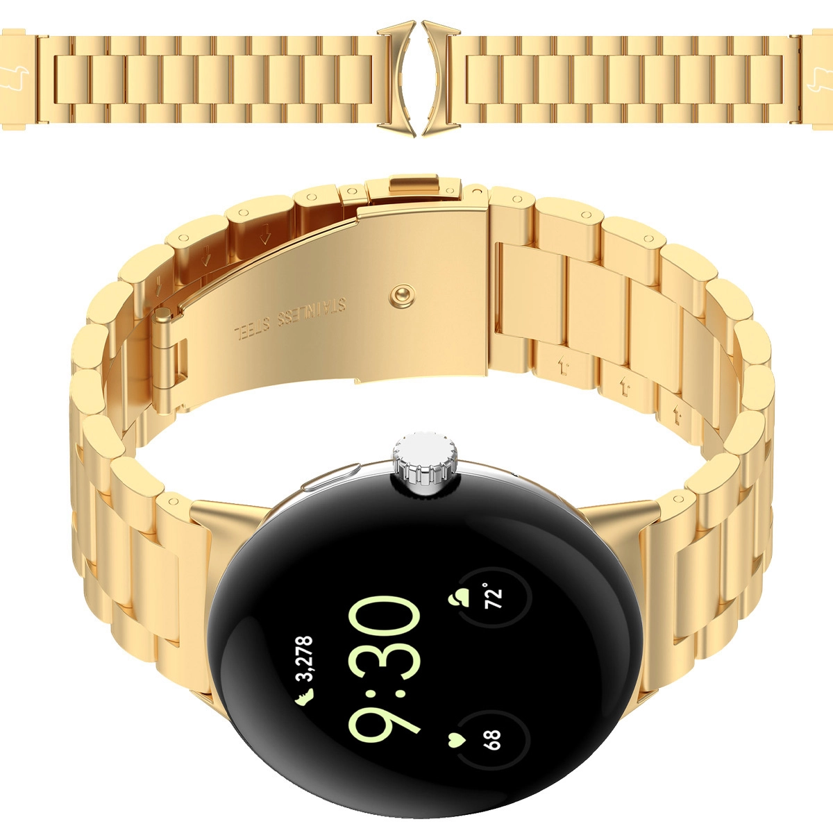 Bransoleta Bizon ze stali nierdzewnej do Google Pixel Watch 3/4 45 mm złoty