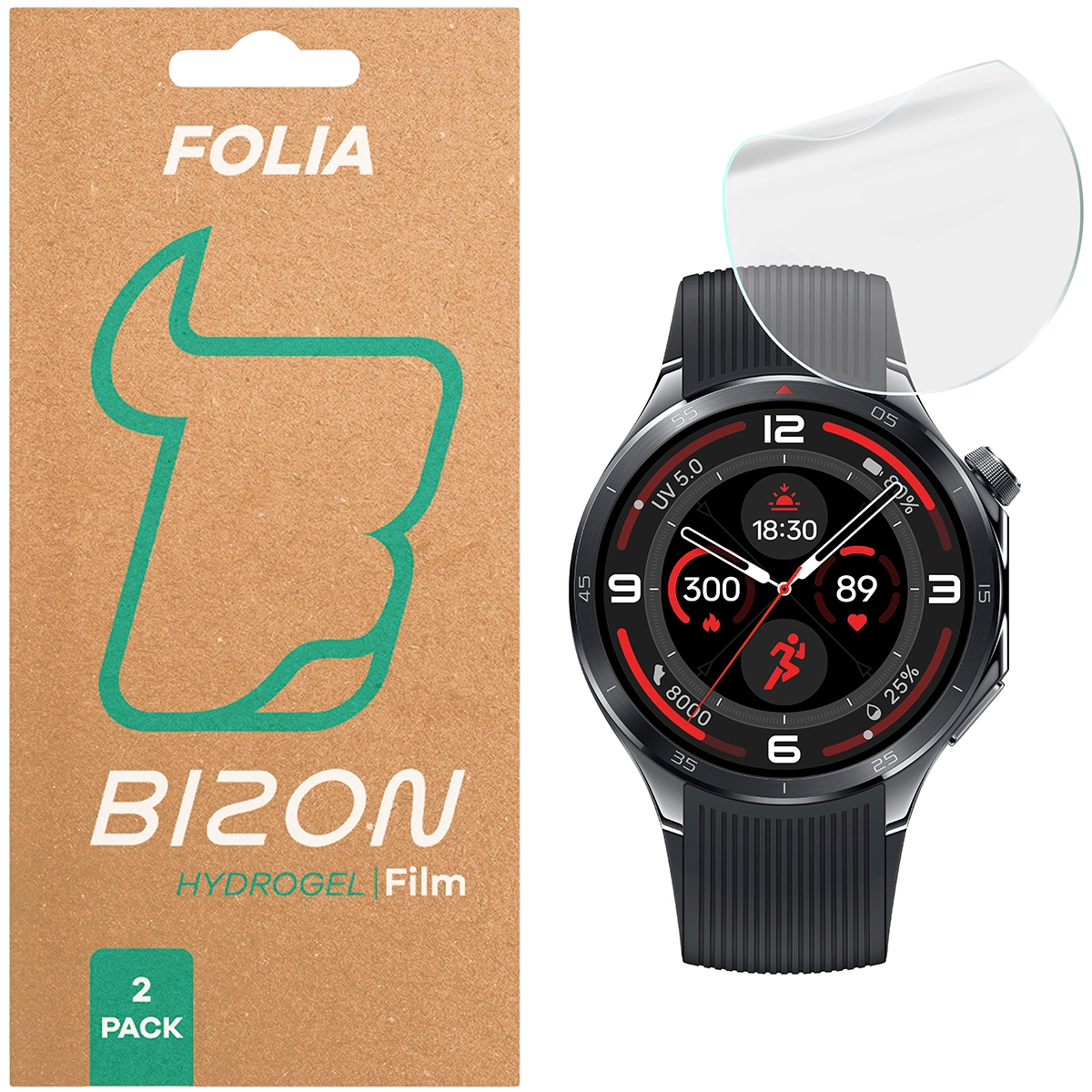 Folia ochronna Bizon matowa Film Sun do OnePlus Watch 3, 2 sztuki
