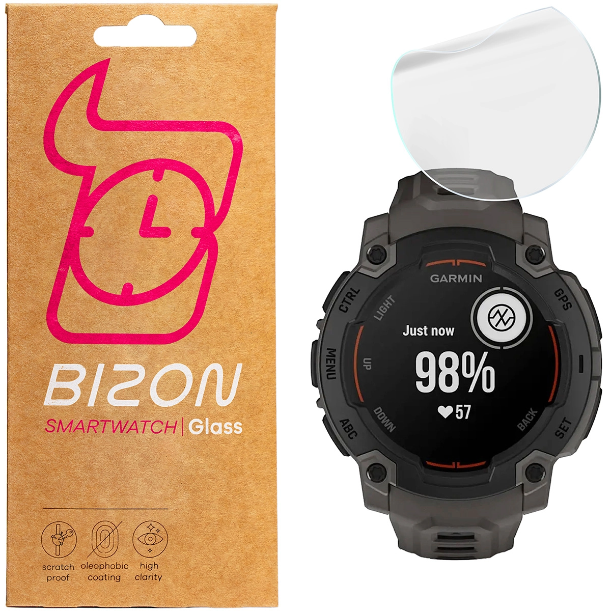 Folia ochronna Bizon matowa Film Sun do Garmin Instinct E 45 mm, 2 sztuki