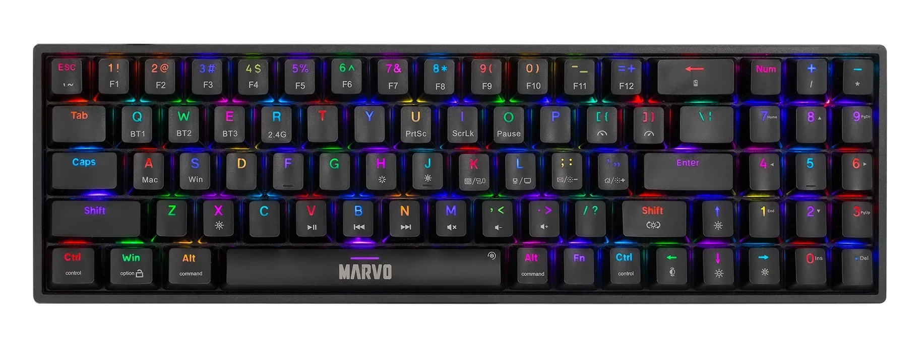 Klawiatura mechaniczna Marvo KG956W Shogo 78 Czarny