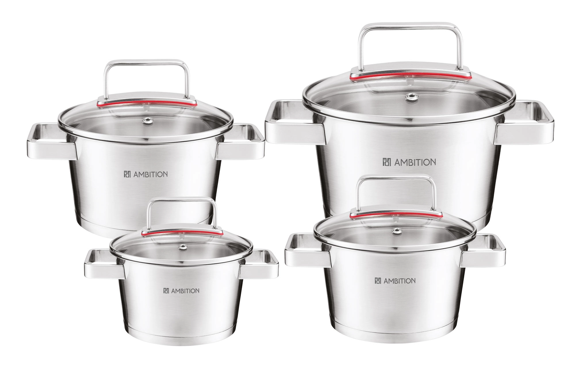 Zestaw garnków Ambition Selection Indukcja Stal nierdzewna 8 elementów