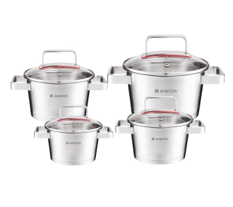 Zestaw garnków Ambition Selection Indukcja Stal nierdzewna 8 elementów