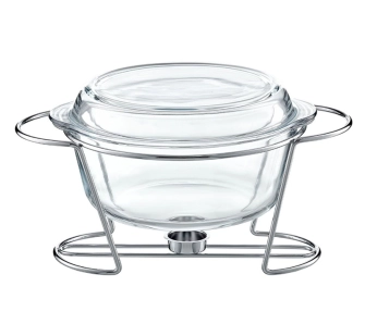 Naczynie żaroodporne Ambition z podgrzewaczem Saule 4l Srebrny