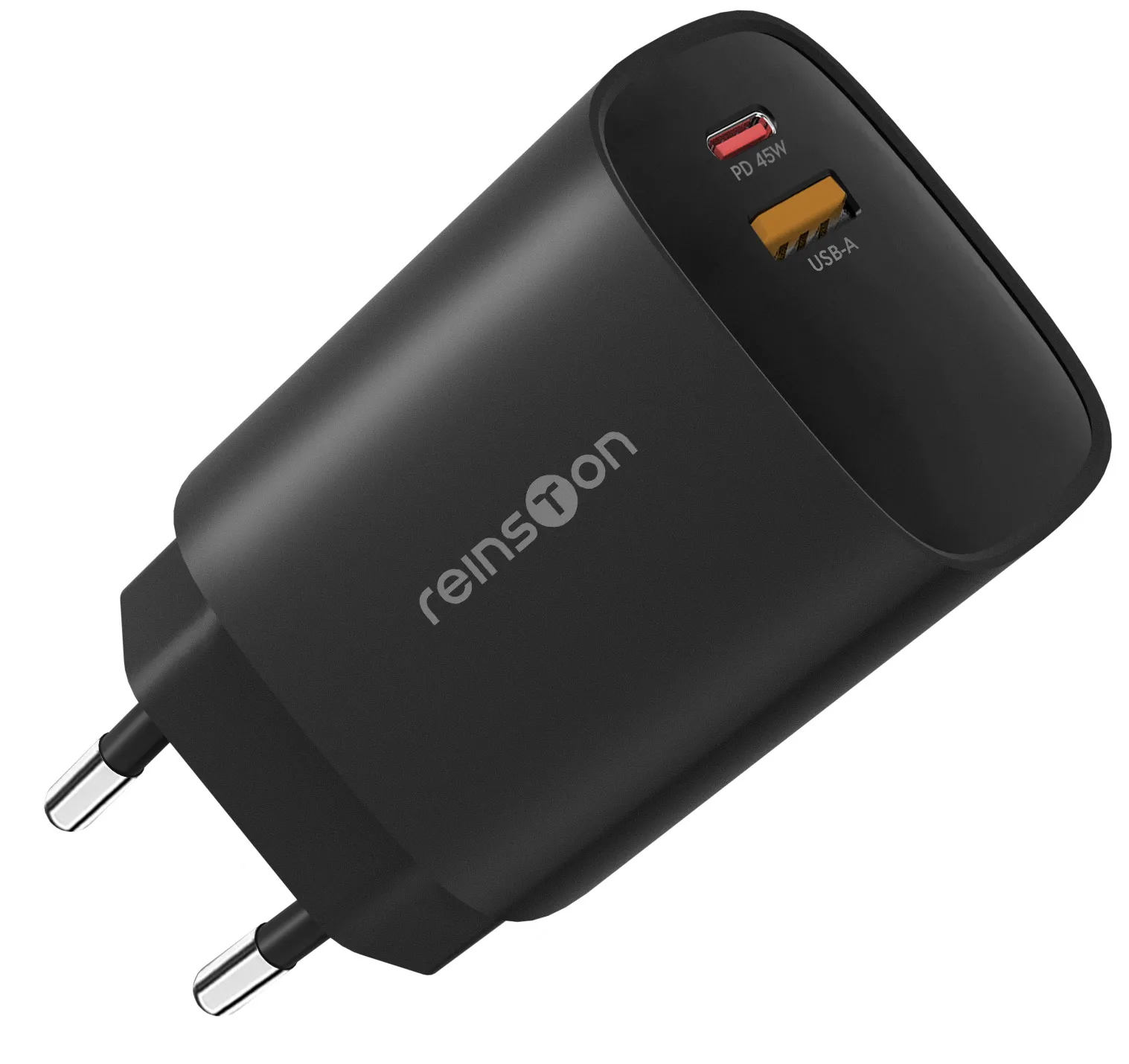 Ładowarka sieciowa Reinston GaN USB-A USB-C 45W Czarny