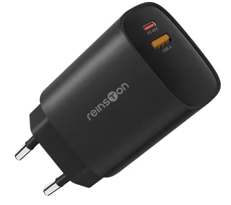 Ładowarka sieciowa Reinston GaN USB-A USB-C 45W Czarny