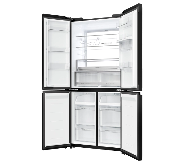Haier HCKR7819DWGB Pełny No Frost Space Fit Czarne szkło Oświetlenie tylnej ściany - Kup na Raty - RRSO 0%