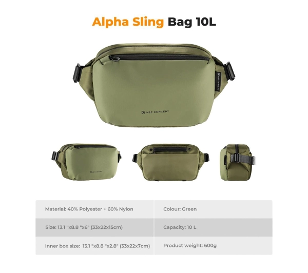 K&F Alpha Sling Bag 10 L Zielony