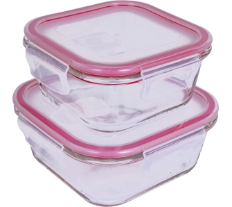 Zestaw pojemników Lamart Szklane Prostokątne LT6056 2szt AIR 520ml/800ml