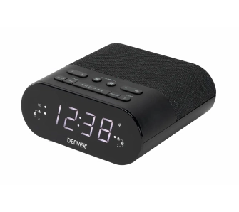 Radiobudzik Denver CRQ-107 z ładowarką indukcyjną Czarny