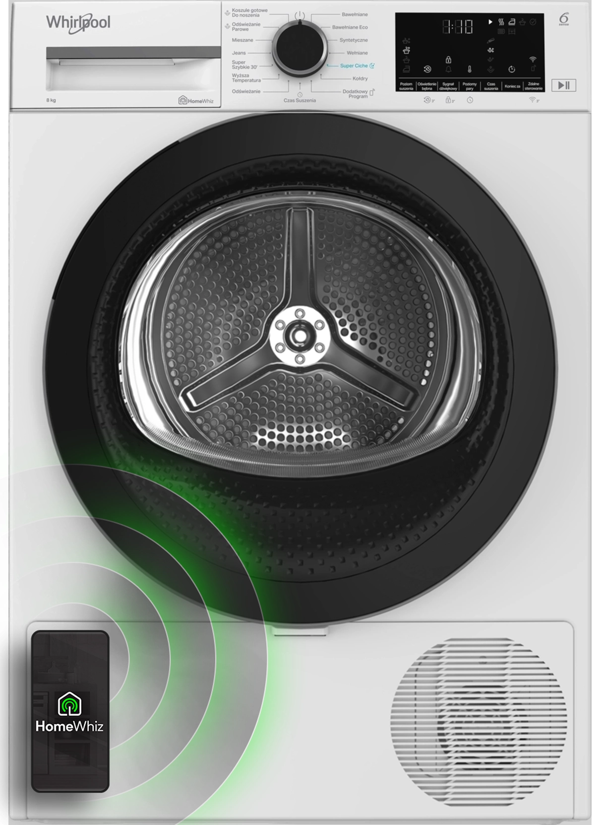 Suszarka Whirlpool C WD 86M WBS PL Funkcje AI AdaptiveDry 58,6cm 8kg Zdalne sterowanie