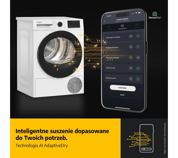 Whirlpool C WD 86M WBS PL Funkcje AI AdaptiveDry 58,6cm 8kg Zdalne sterowanie - TRZECI -55%, ALBO 5-TY ZA 1ZŁ - Kup na Raty - RRSO 0%