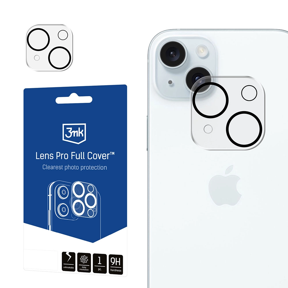 Szkło hartowane 3mk Lens Pro Full Cover do iPhone 15/15 Plus
