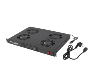 Lanberg AK-1503-B LCD Poziomy 1U z Termostatem do Szaf 19" 4 Wentylatory 230V Czarny - Kup na Raty - RRSO 0%
