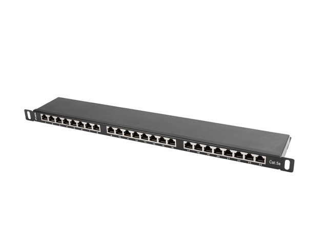 Patch panel Lanberg PPS5-0024-B 24 PORT 0.5U 19" KAT.5E FTP Czarny