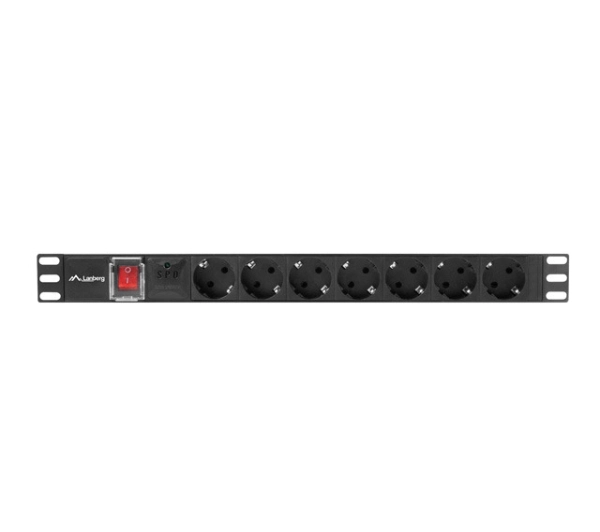 Lanberg RACK PDU 1U 10A 7xSCHUKO 2m Czarny