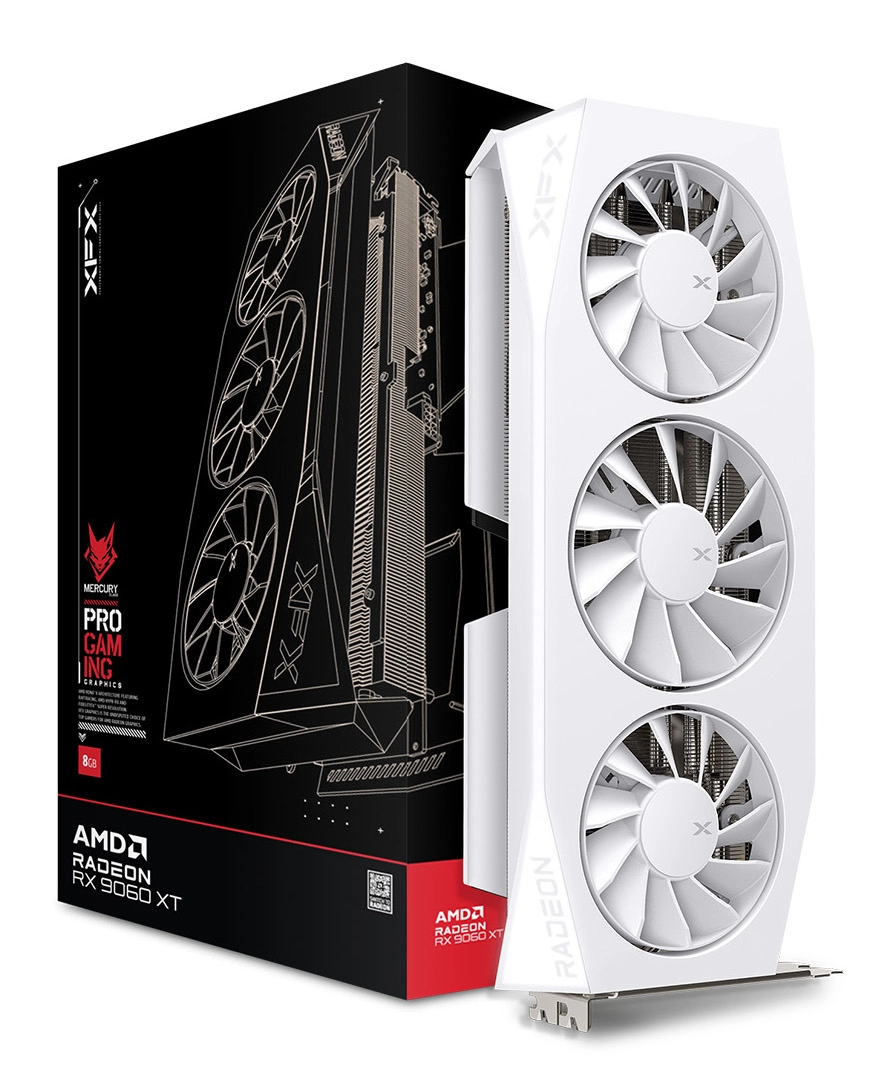Karta graficzna XFX Mercury Radeon RX 9060 XT OC White Gaming Edition 16GB GDDR6 128bit FSR