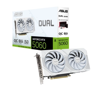 Karta graficzna ASUS Dual GeForce RTX 5060 White OC Edition 8GB GDDR7 128bit DLSS 4