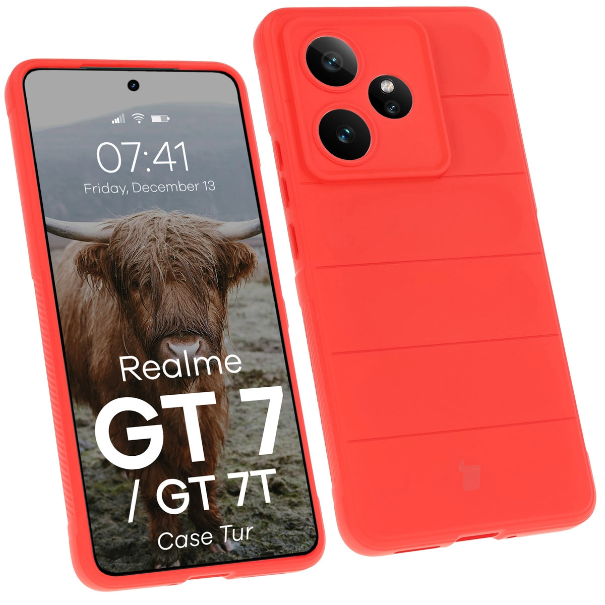 Etui Bizon Tur do Realme GT 7 / Realme GT 7T Czerwony