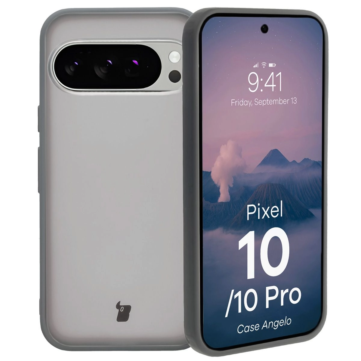 Etui Bizon Angelo do Google Pixel 10 / Google Pixel 10 Pro z szarą ramką