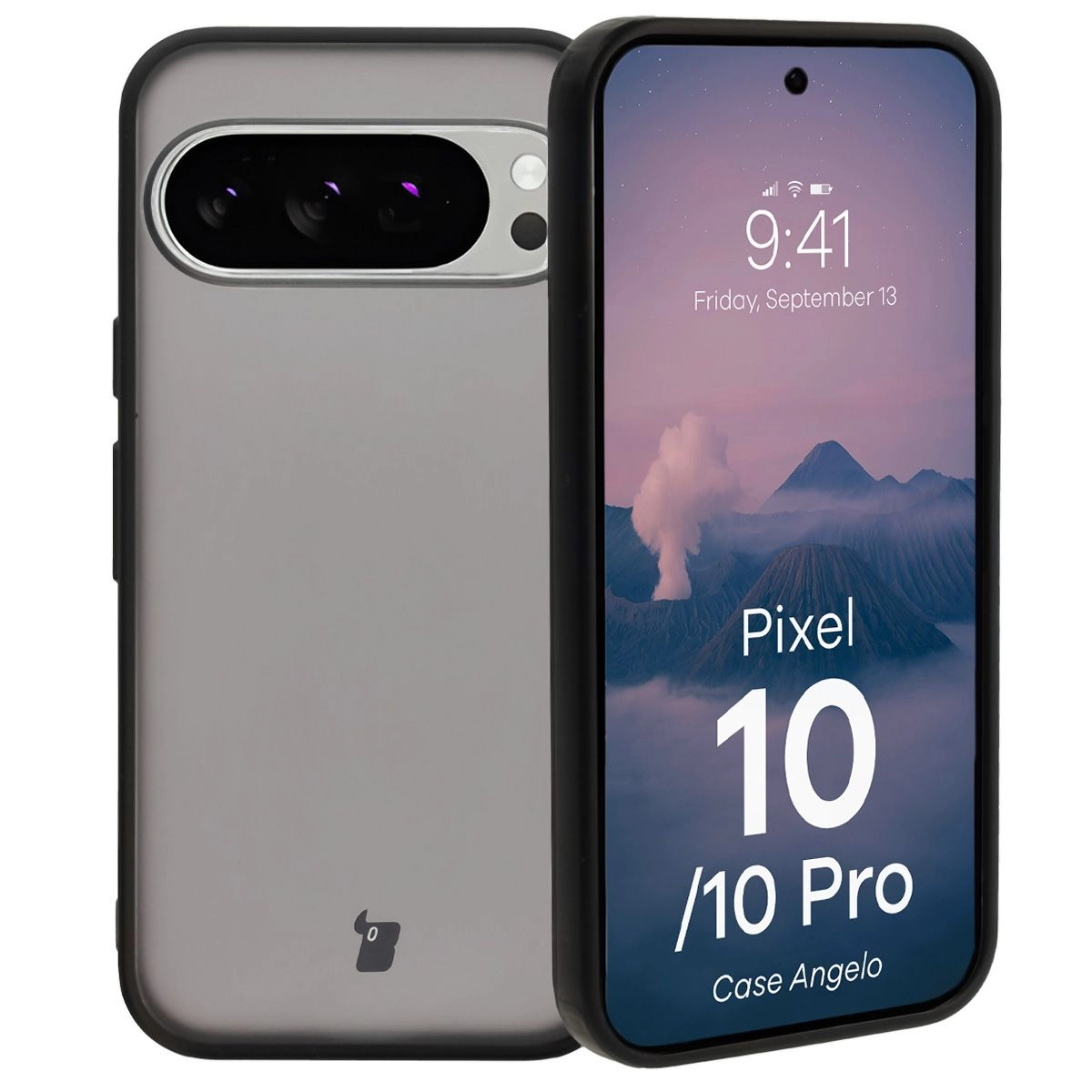 Etui Bizon Angelo do Google Pixel 10 / Google Pixel 10 Pro Przydymione z czarną ramką