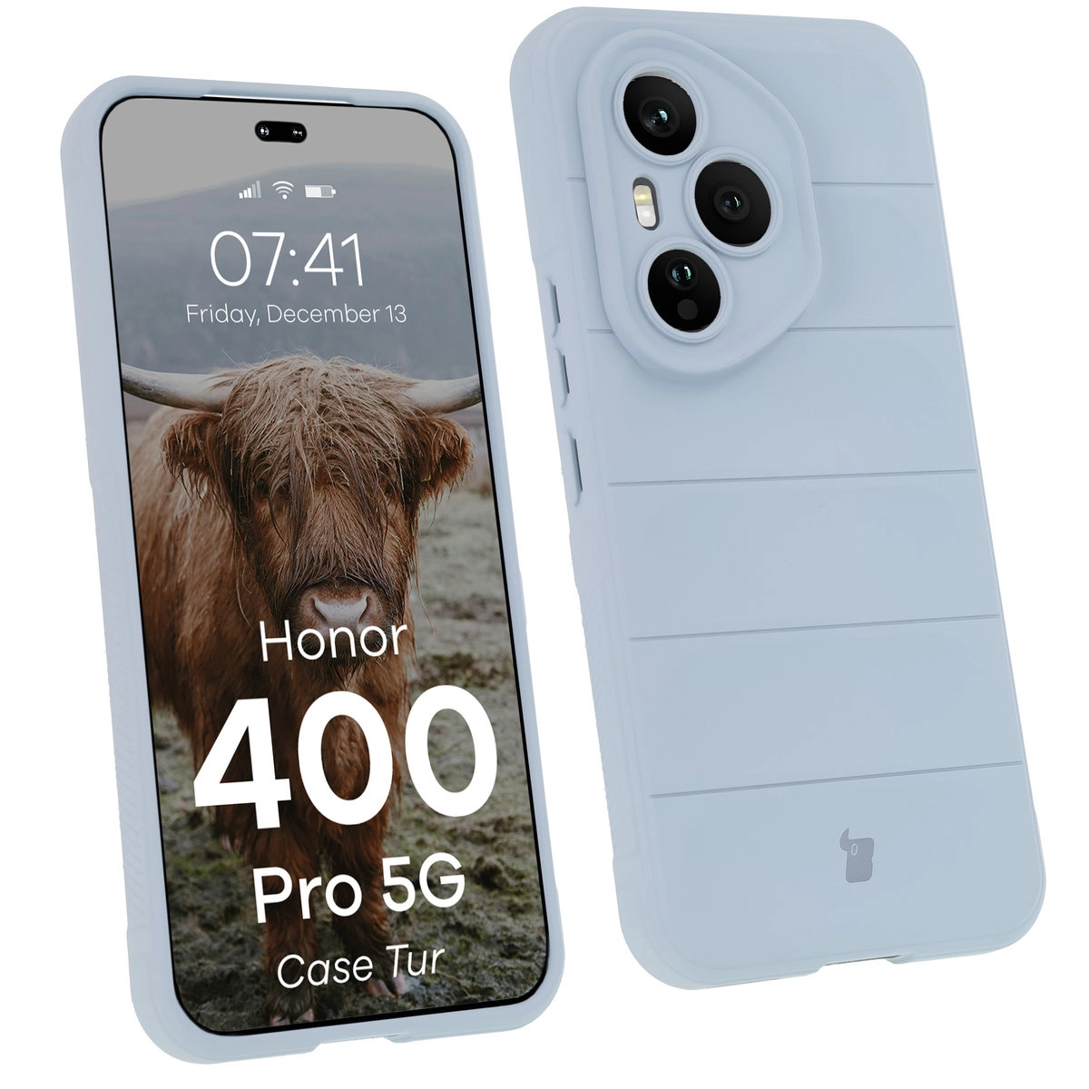 Etui Bizon Tur do Honor 400 Pro 5G Jasnoniebieski