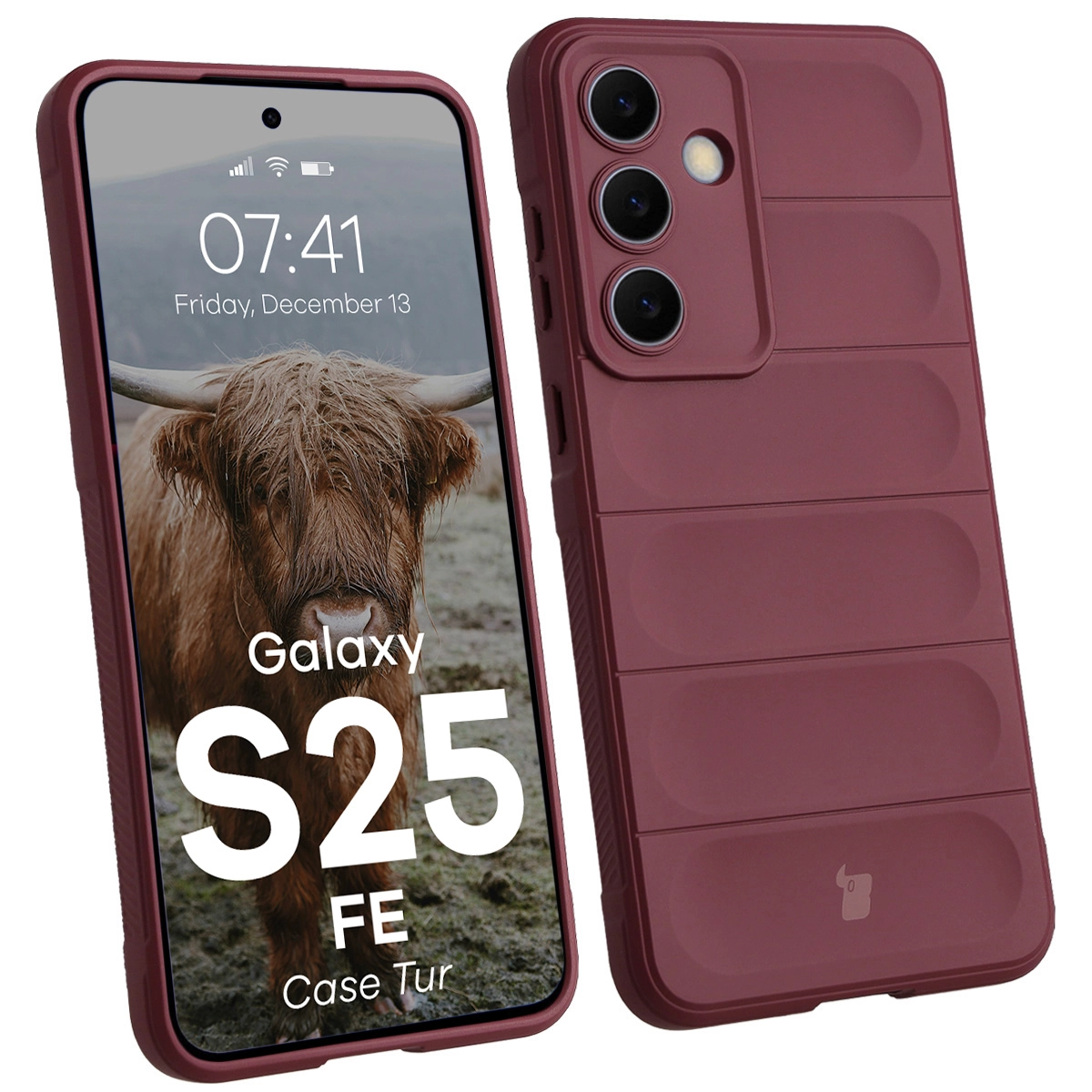 Etui Bizon Tur do Galaxy S25 FE Ciemnofioletowy