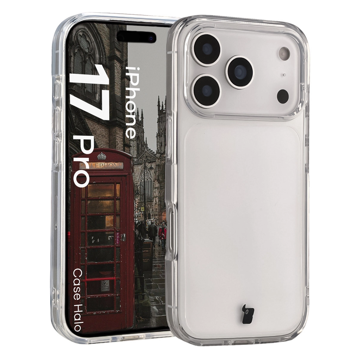 Etui Bizon Halo do Apple iPhone 17 Pro Przezroczysty