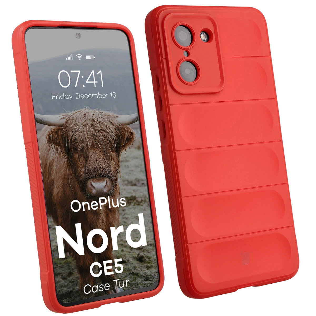 Etui Bizon Tur do OnePlus Nord CE5 5G Czerwony