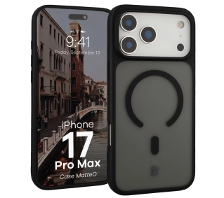Bizon MatteO z MagSafe do iPhone 17 Pro Max Półprzezroczyste z czarną ramką