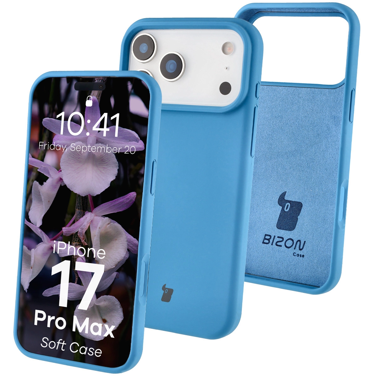 Etui Bizon Silikonowe Soft do Apple iPhone 17 Pro Max Niebieski