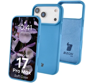 Bizon Silikonowe Soft do Apple iPhone 17 Pro Max Niebieski
