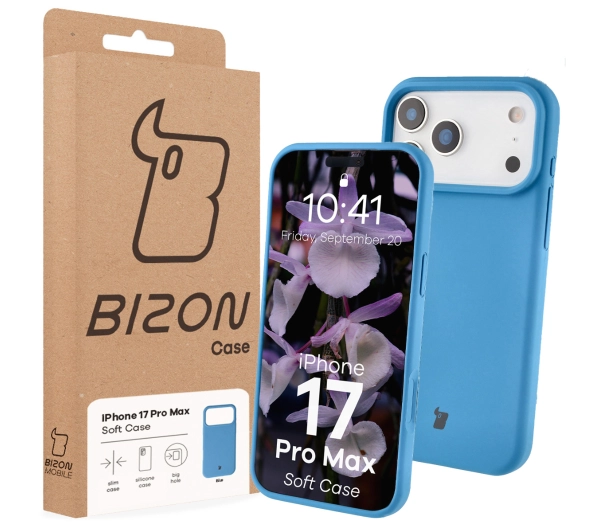 Bizon Silikonowe Soft do Apple iPhone 17 Pro Max Niebieski