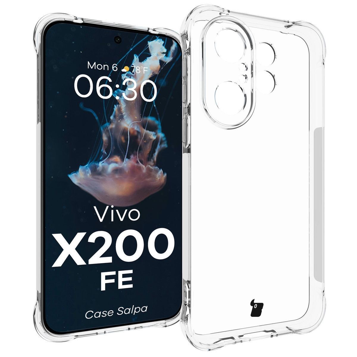 Etui Bizon Salpa do Vivo X200 FE Przezroczysty