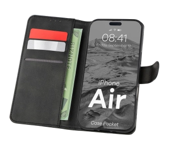 Etui Bizon z klapką Pocket do Apple iPhone Air Czarny