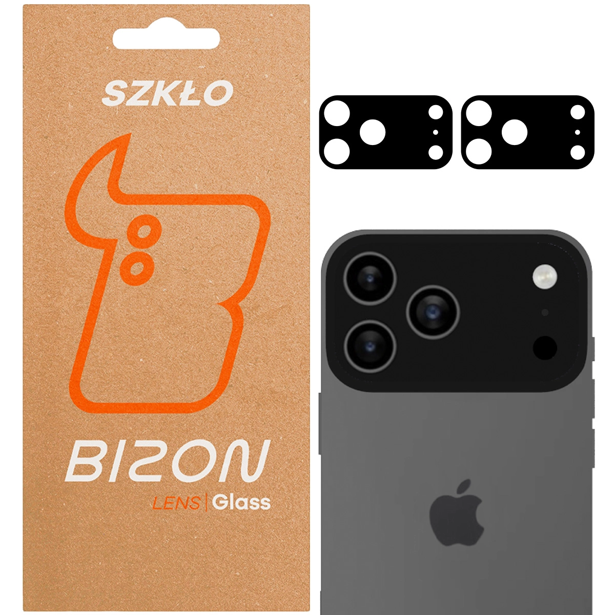Szkło ochronne Bizon na aparat Silk Lens do Apple iPhone 17 Pro Max czarny 2 sztuki