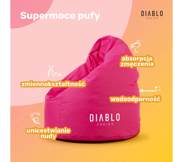Diablo Chairs Worek Tkanina Różowy - Kup na Raty - RRSO 0%